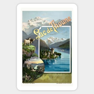 Lac de Thoune Switzerland Vintage Poster 1893 Sticker